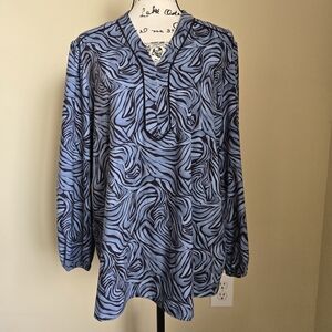 J.Mclauglin Top Womens XL Blue Long Sleeve